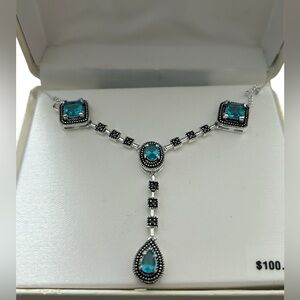 NEW Le Vieux Silver Plated Marcasite Necklace